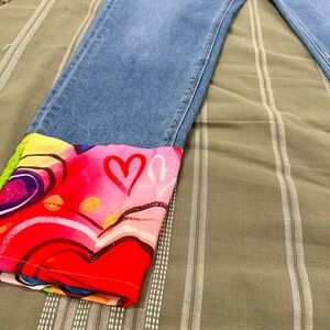 American Eagle Outfitters Blue Jeans with Colorful Cuffs